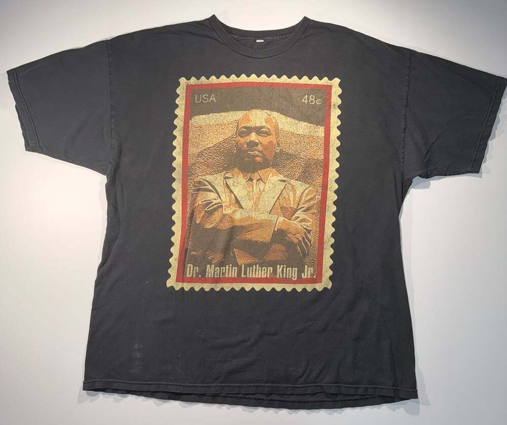 Vintage Dr. Martin Luther King Jr USA 48¢ Stamp Graphic T-Shirt Black